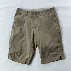 Kuhl Renegade Shorts Men 33 Khaki Green 12 Inch Inseam Pockets Hiking
